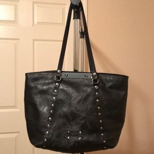 Patricia Nash Large black leather tote